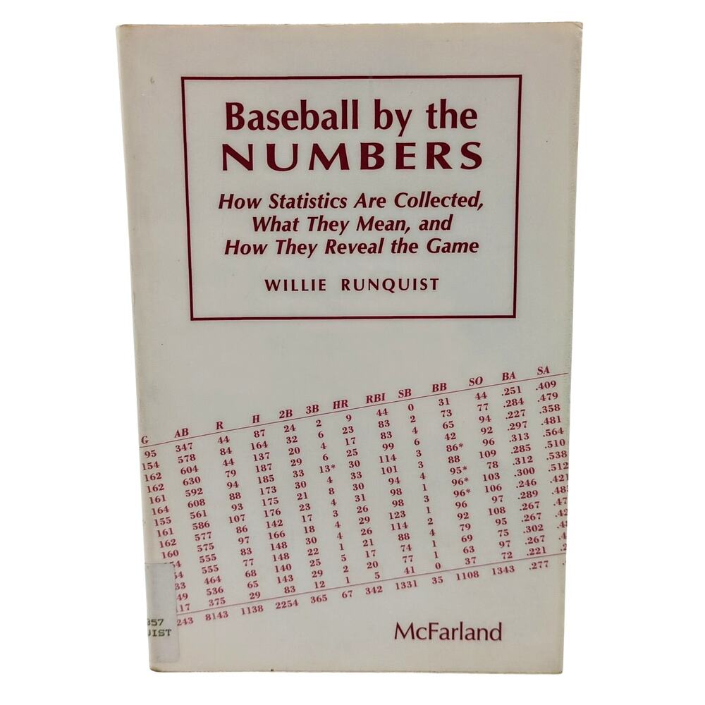 Baseball By The Numbers Book Willie Runquist Former Library Copy Statistics 1995
